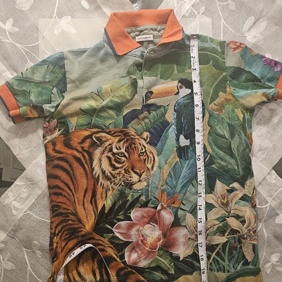 Dolce & Gabbana cotton polo shirt with jungle print size 9/10 - Picture 11 of 11